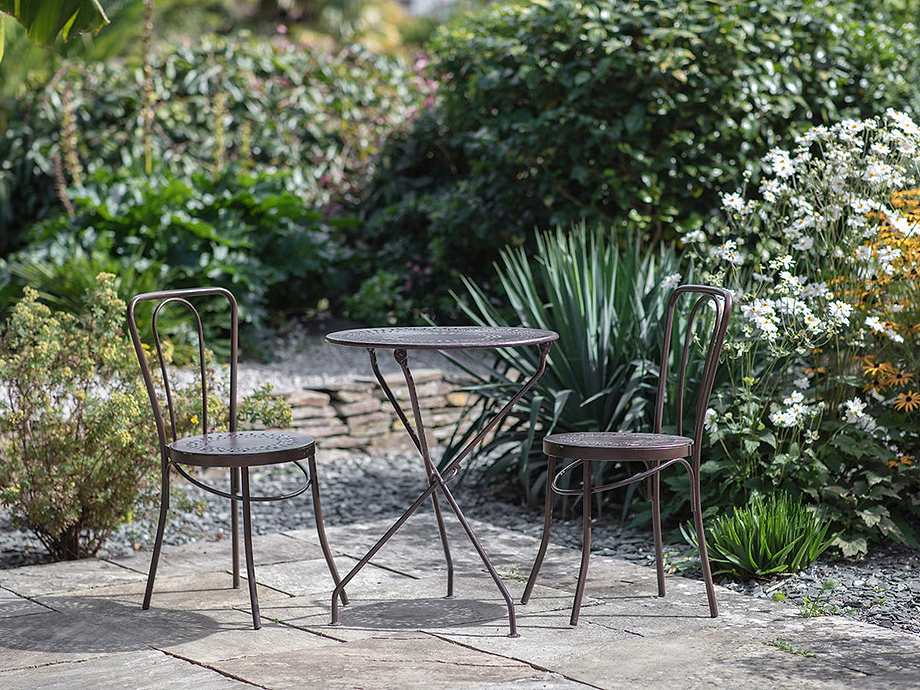 Jeavika Iron Outdoor Bistro Table - Black
