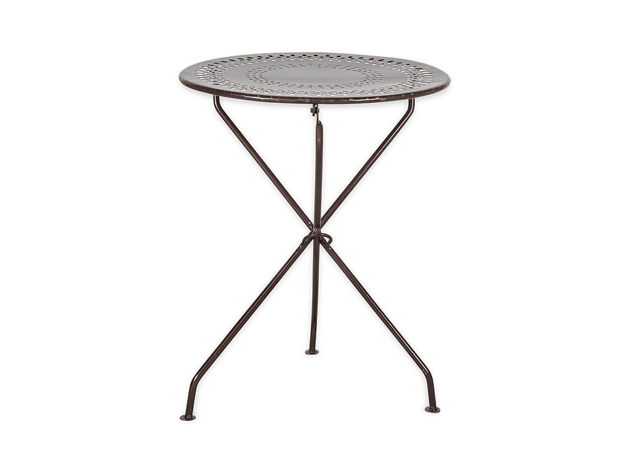 Jeavika Iron Outdoor Bistro Table - Black