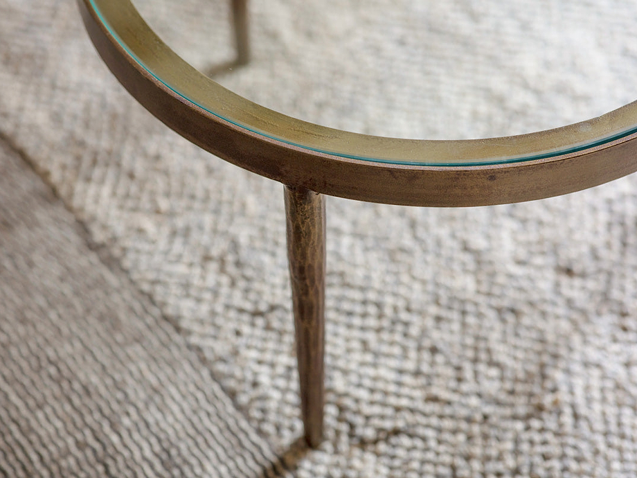 Jiya Iron & Glass Nested Coffee Tables - Brass