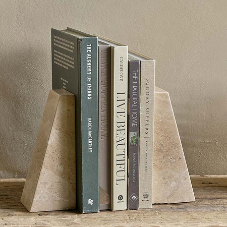 Juda Marble Bookends - Grey-nkuku