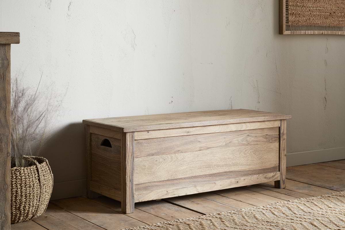 Karadi Reclaimed Wood Storage Bench Natural nkuku