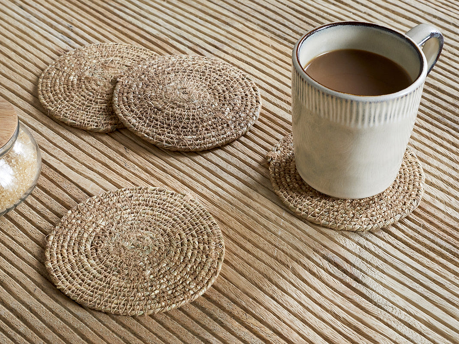 Keso Woven Coasters - Brown (Set of 4)