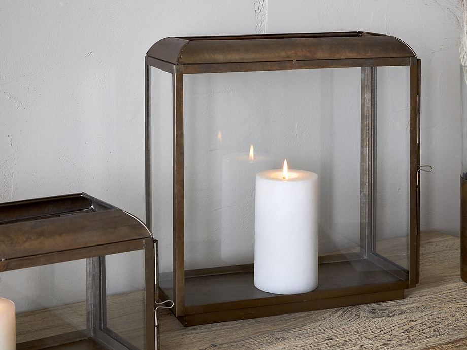 Kiwanda Tall Lantern - Antique Brass