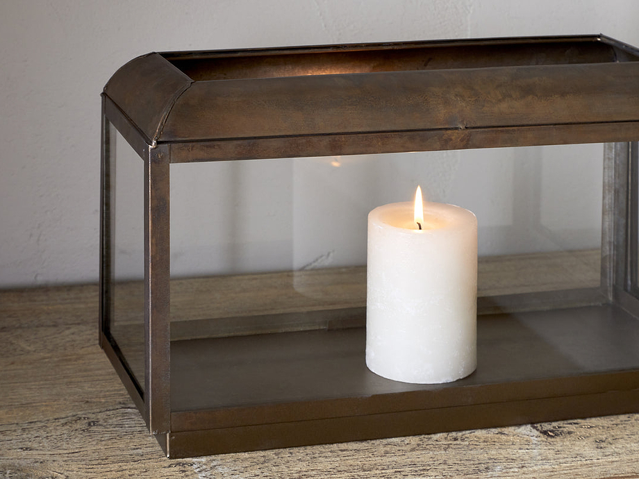 Kiwanda Tall Lantern - Antique Brass