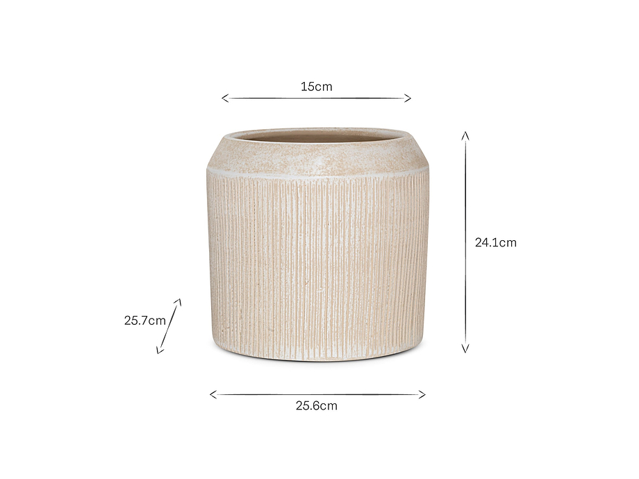Kubo Ceramic Planter - Cream