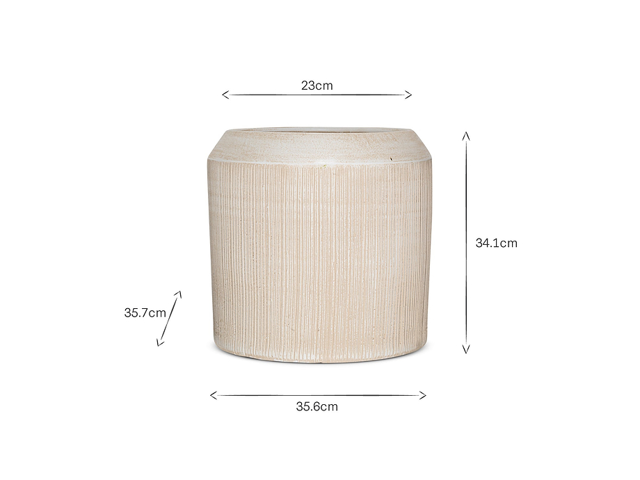 Kubo Ceramic Planter - Cream