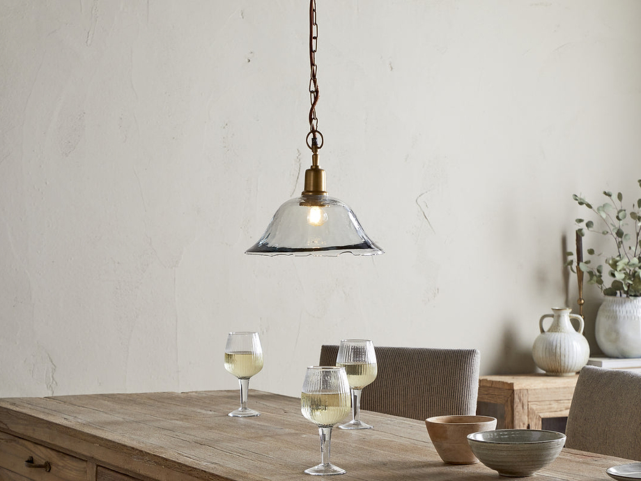 Keju Organic Shape Recycled Glass Pendant - Clear