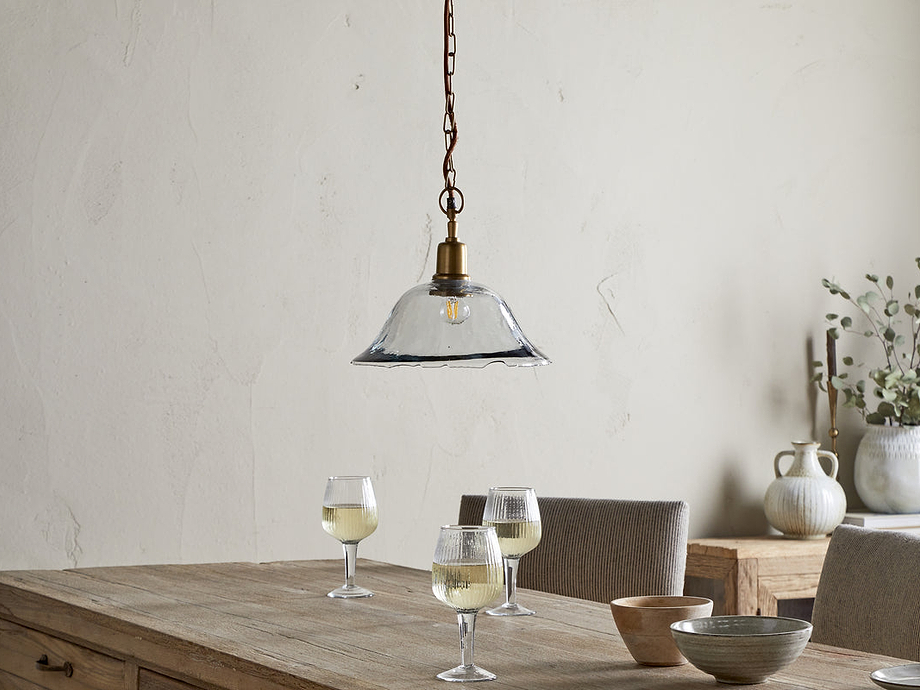Keju Organic Shape Recycled Glass Pendant - Clear