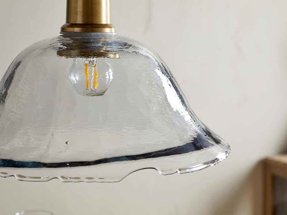 Keju Organic Shape Recycled Glass Pendant - Clear