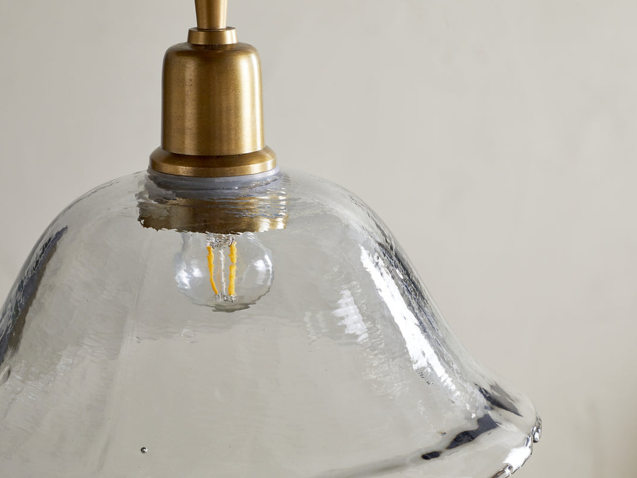 Keju Organic Shape Recycled Glass Pendant - Clear