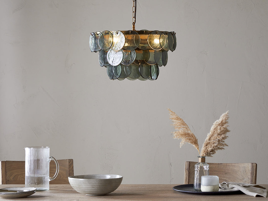 Kagitha Recycled Glass Chandelier - Green
