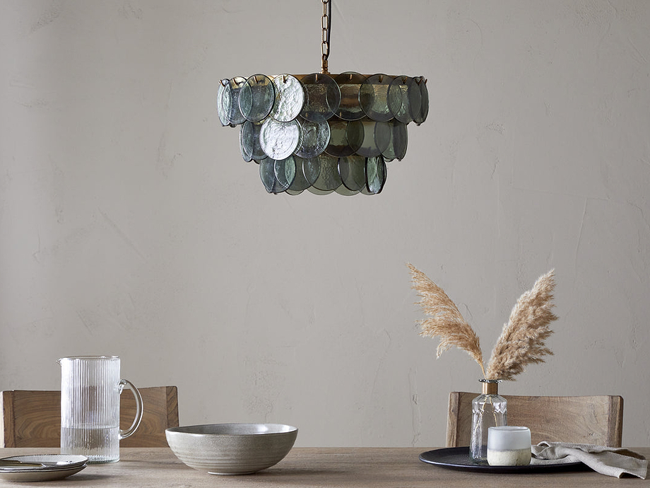 Kagitha Recycled Glass Chandelier - Green
