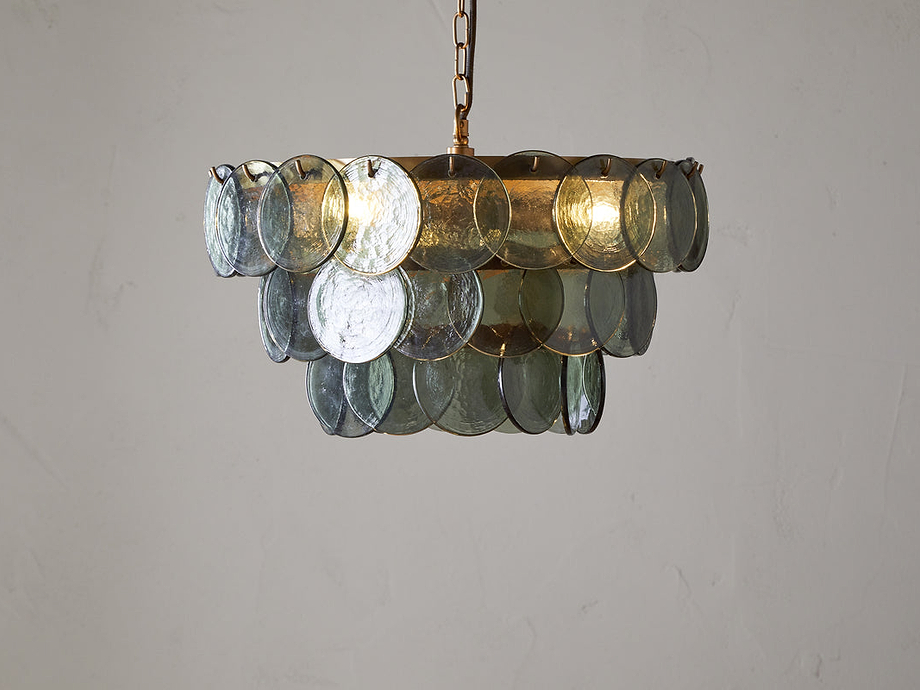 Kagitha Recycled Glass Chandelier - Green