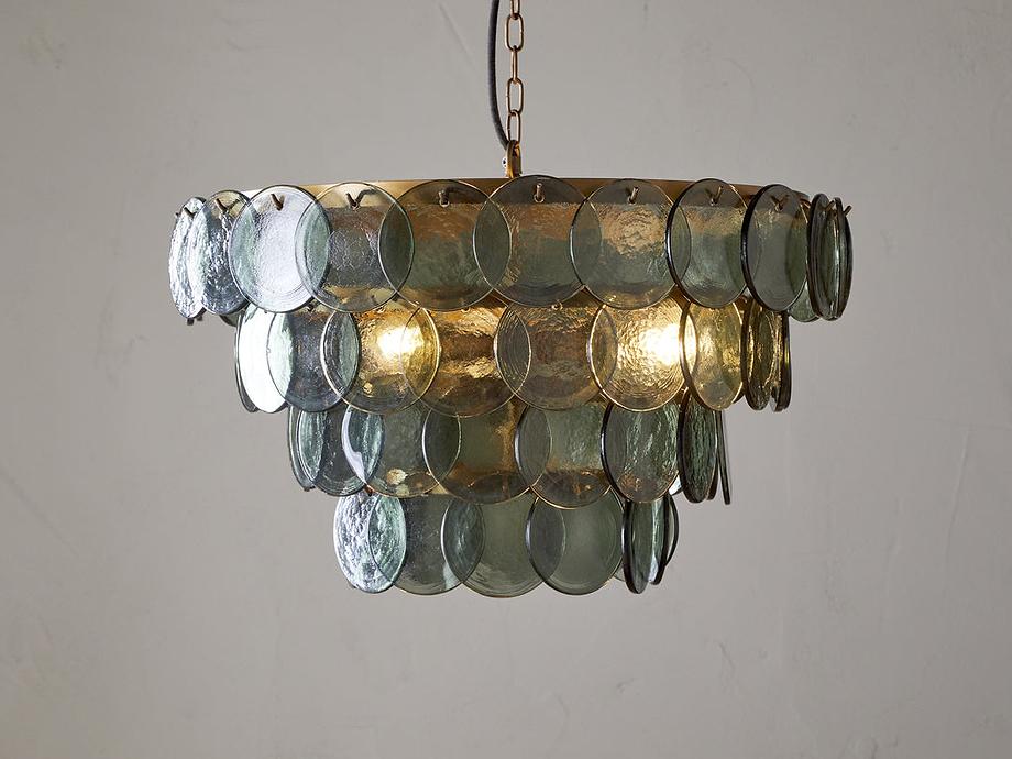 Kagitha Recycled Glass Chandelier - Green