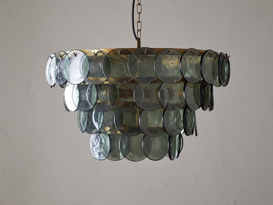 Kagitha Recycled Glass Chandelier - Green