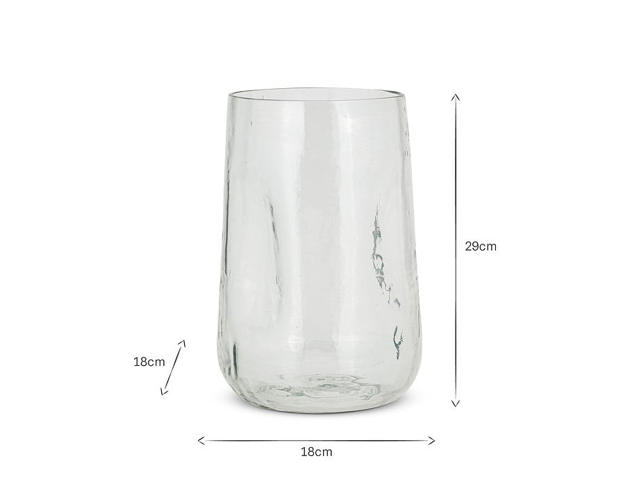 Kotri Recycled Glass Organic Shape Vase - Clear