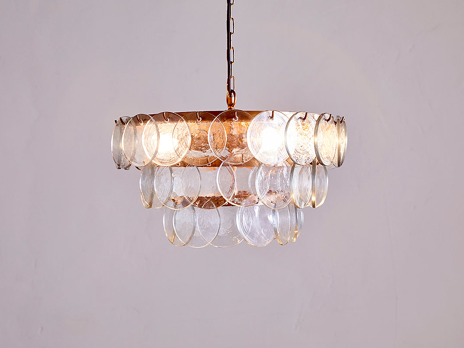 Kagitha Recycled Glass Chandelier - Clear