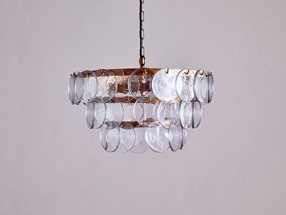 Kagitha Recycled Glass Chandelier - Clear