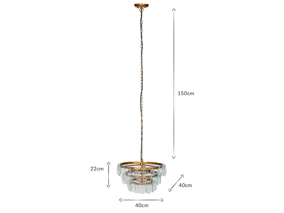 Kagitha Recycled Glass Chandelier - Clear