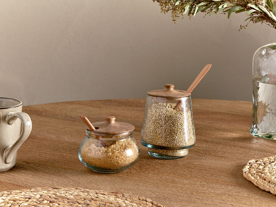 Kali Round Storage Jar - Natural & Clear