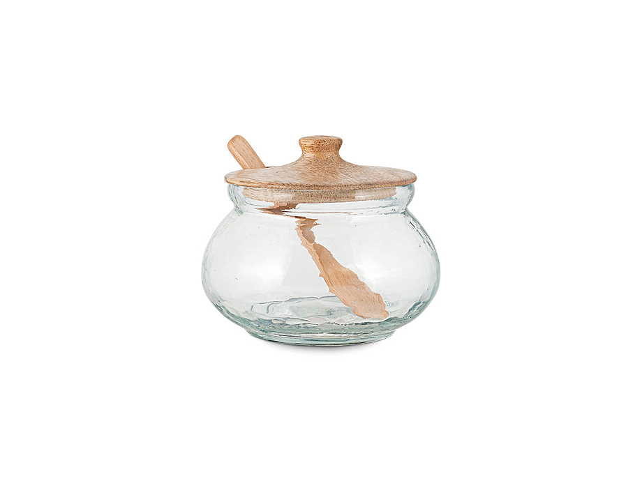 Kali Round Storage Jar - Natural & Clear