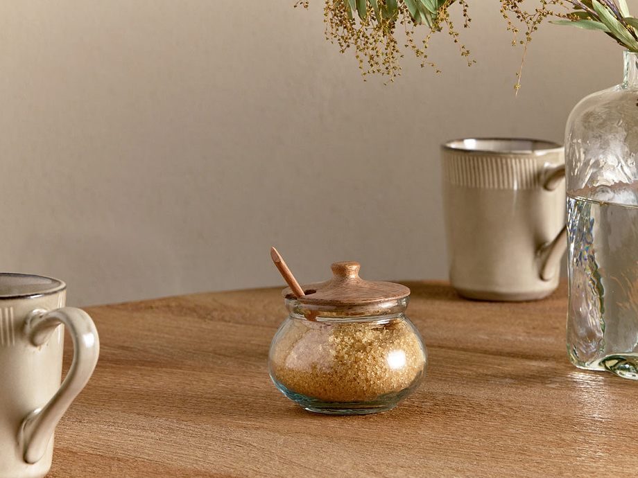 Kali Round Storage Jar - Natural & Clear