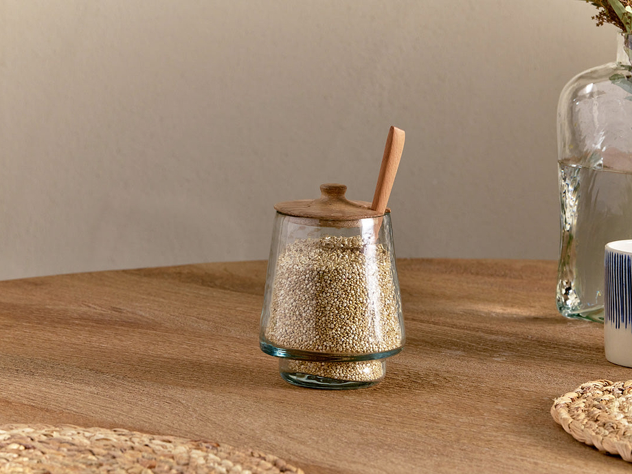 Kali Tall Storage Jar - Natural & Clear