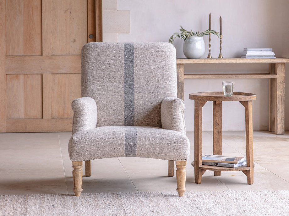 Kallu Wool & Cotton Occasional Chair - Natural