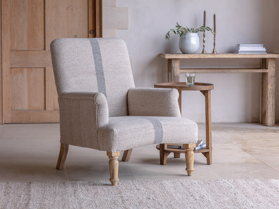 Kallu Wool & Cotton Occasional Chair - Natural