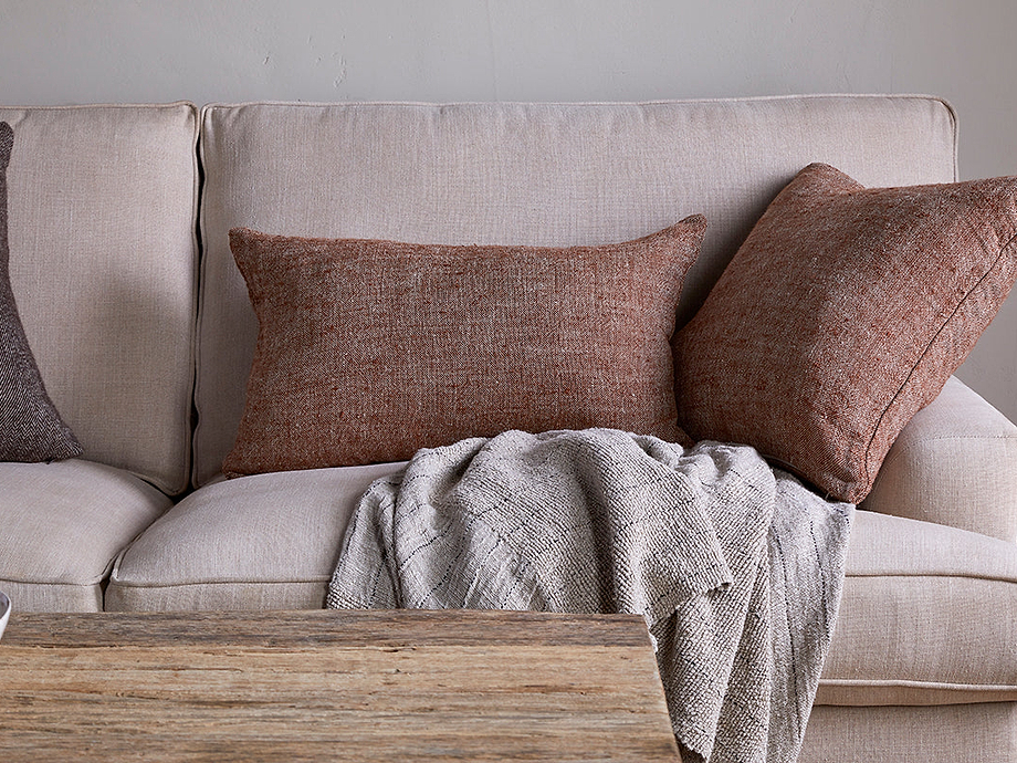 Kana Linen Cushion Cover - Rust