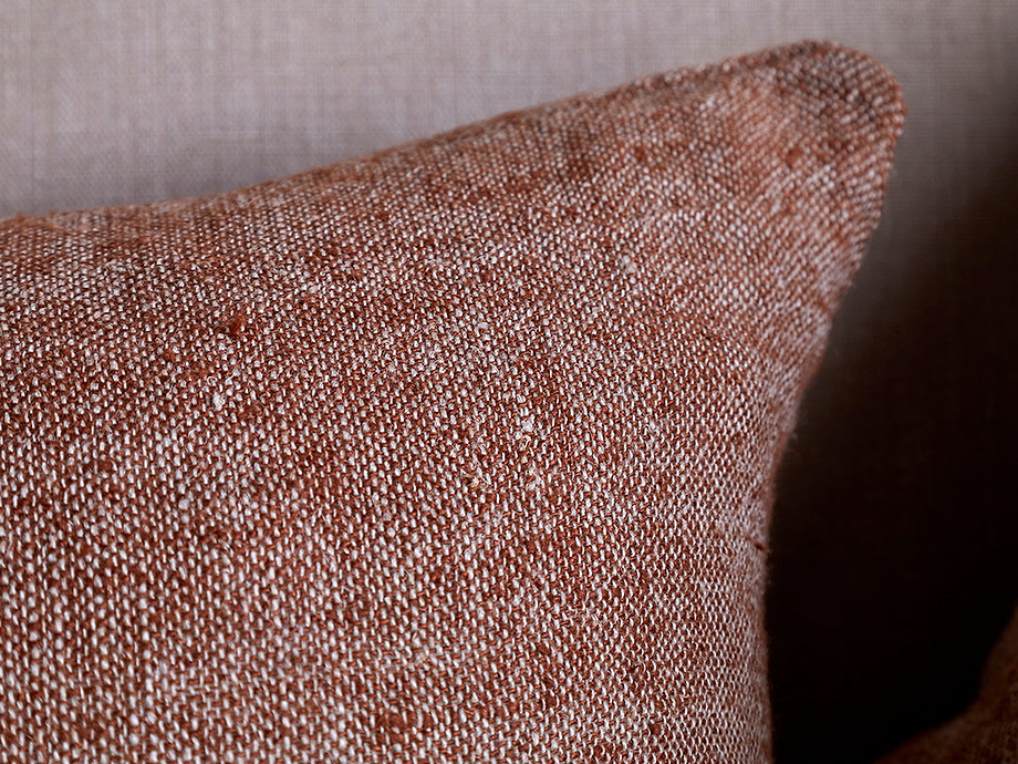 Kana Linen Cushion Cover - Rust