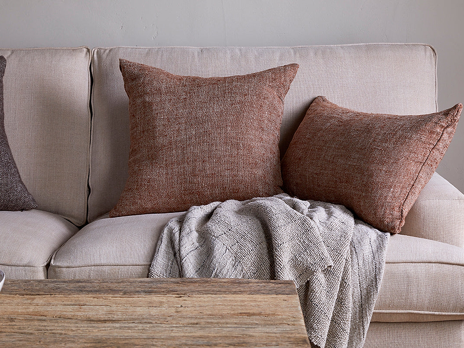 Kana Linen Cushion Cover - Rust