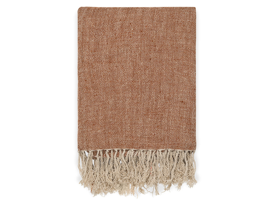 Kana Linen Throw - Rust