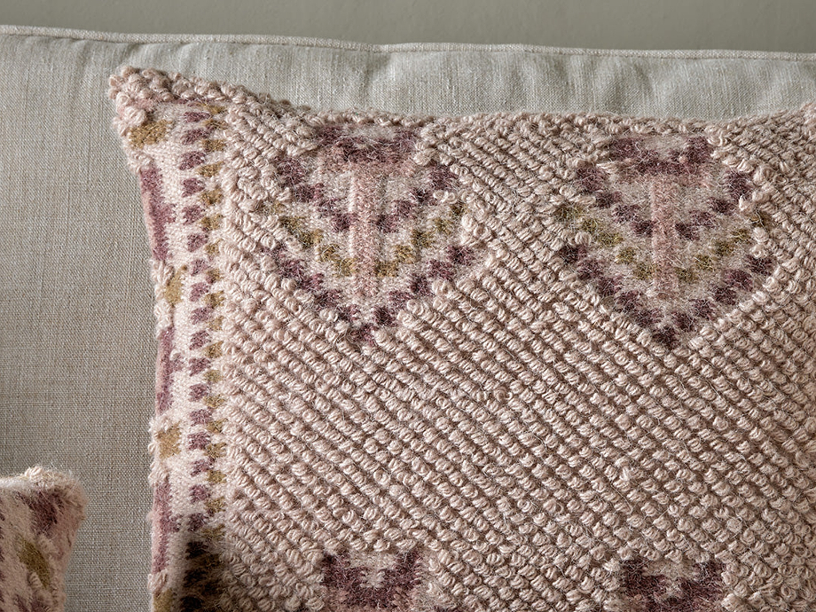 Kandy Wool & Cotton Cushion Cover - Dusty Pink