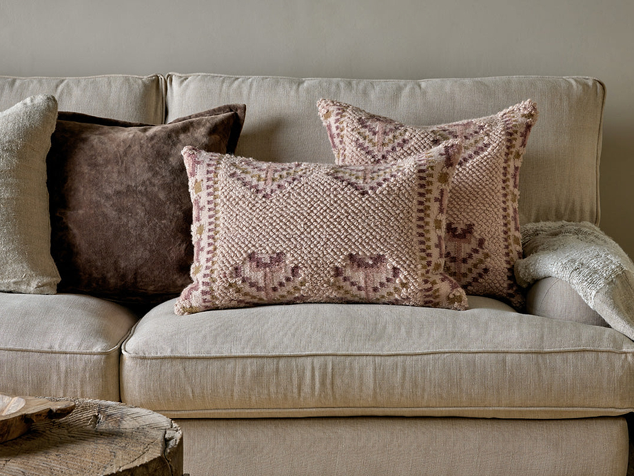 Kandy Wool & Cotton Cushion Cover - Dusty Pink