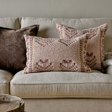 Kandy Wool & Cotton Cushion Cover - Dusty Pink-nkuku