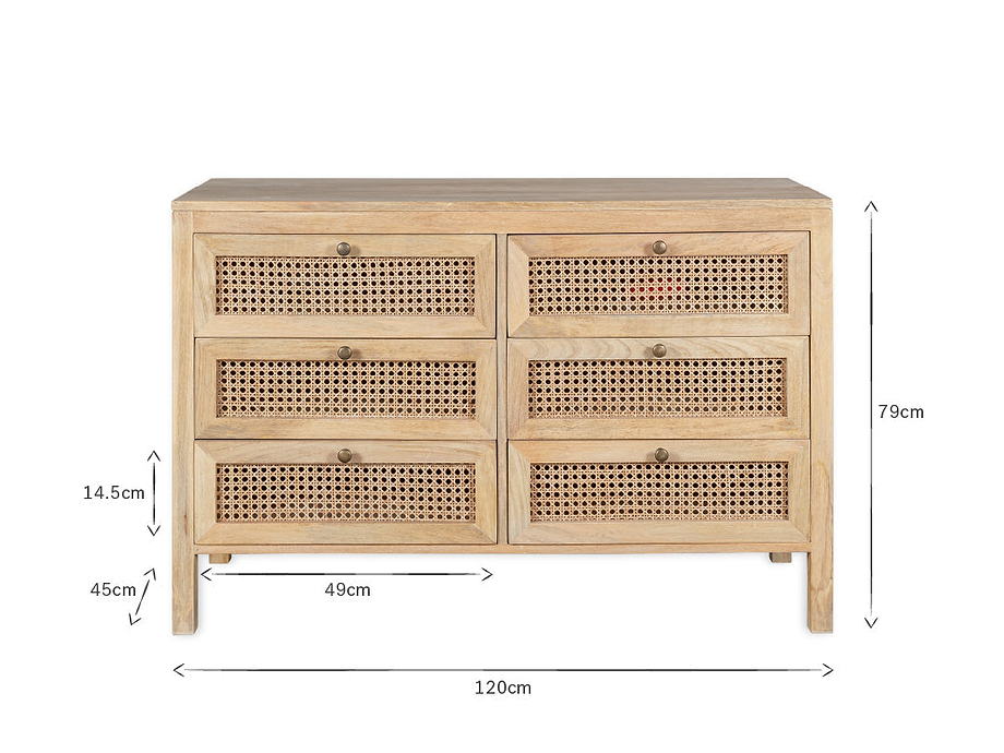 Kanz Mango Wood Chest Of Drawers - Natural