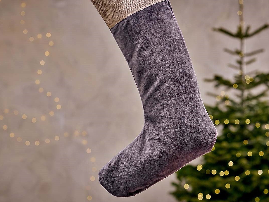 Karru Cotton Velvet Stocking - Charcoal
