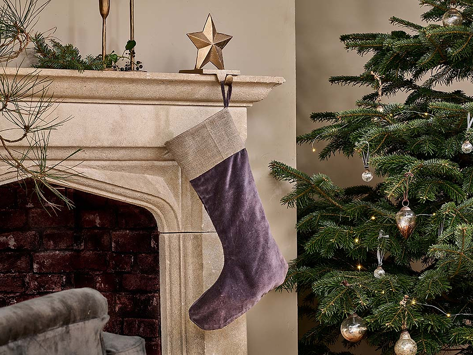 Karru Cotton Velvet Stocking - Charcoal