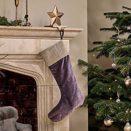Karru Cotton Velvet Stocking - Charcoal-nkuku