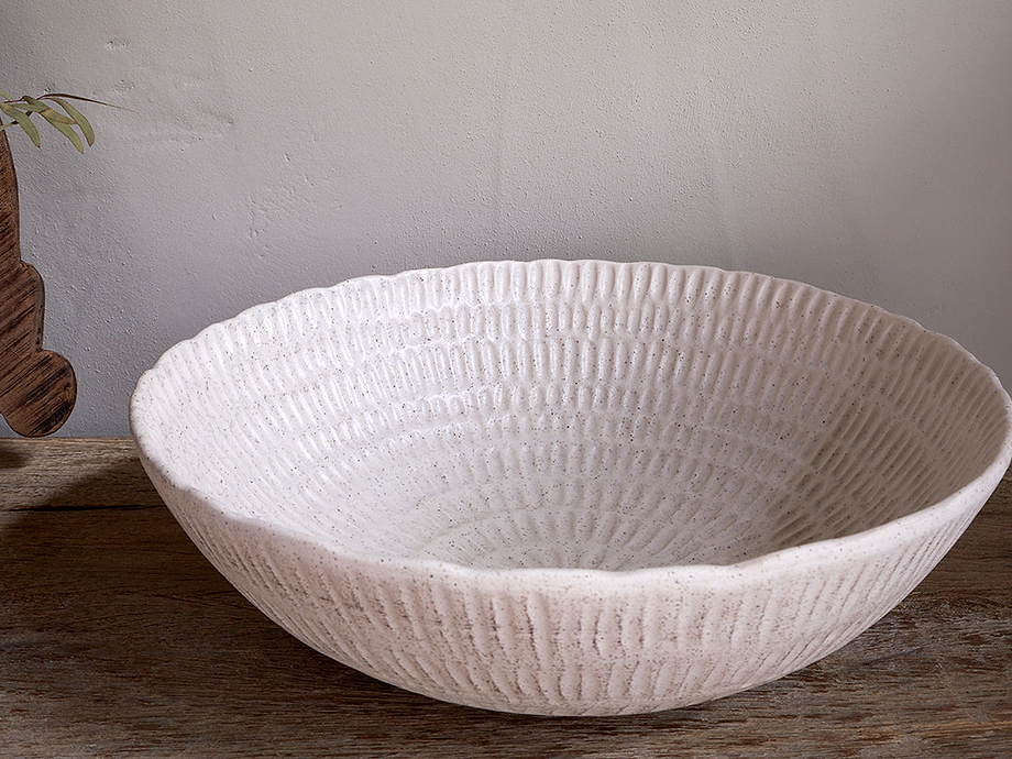 Kayanna Ceramic Decorative Bowl - White