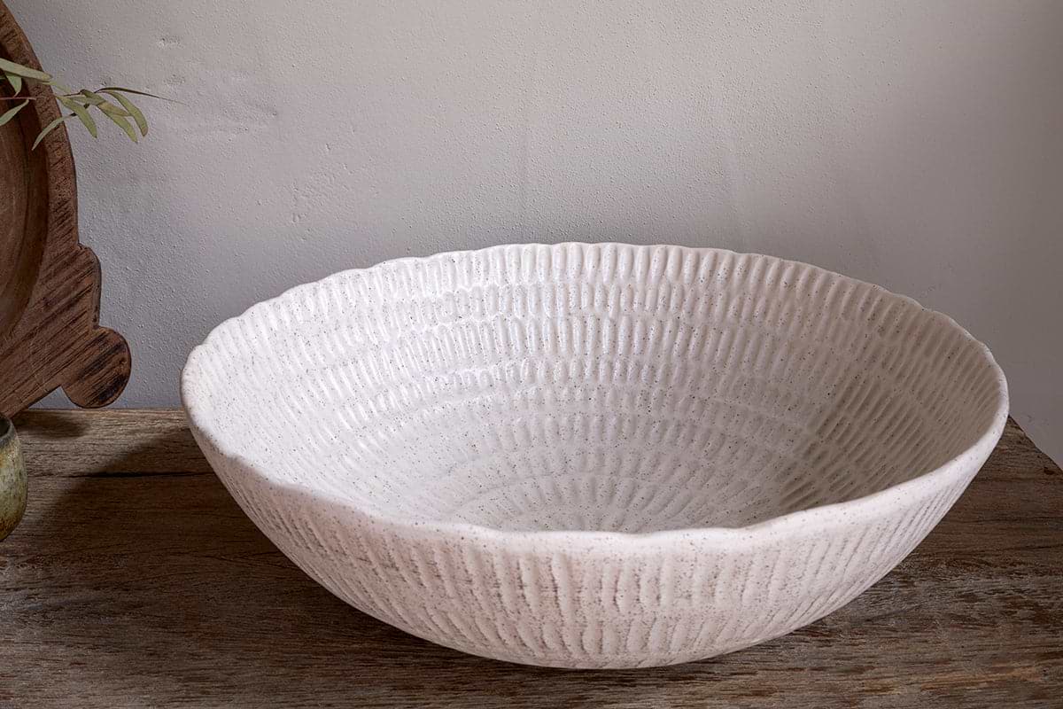 Kayanna Ceramic Decorative Bowl - White