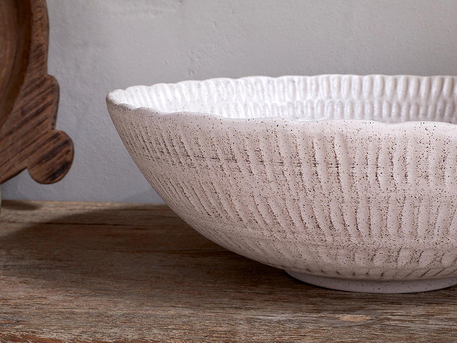 Kayanna Ceramic Decorative Bowl - White