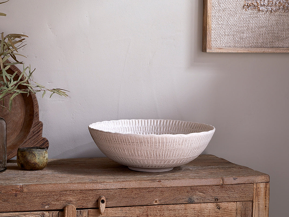 Kayanna Ceramic Decorative Bowl - White