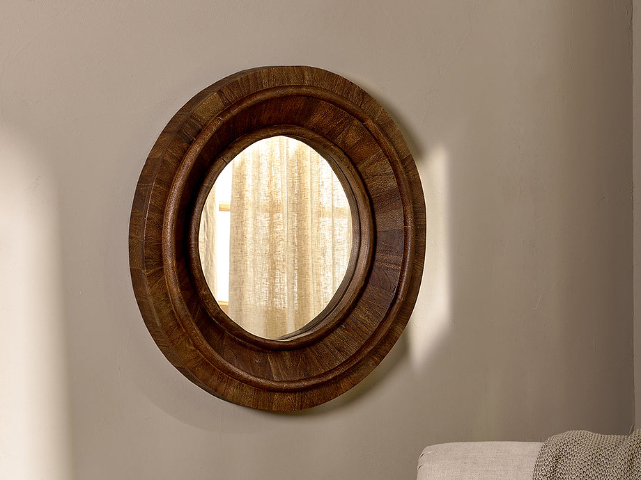 Kayia Acacia Wood Mirror - Walnut