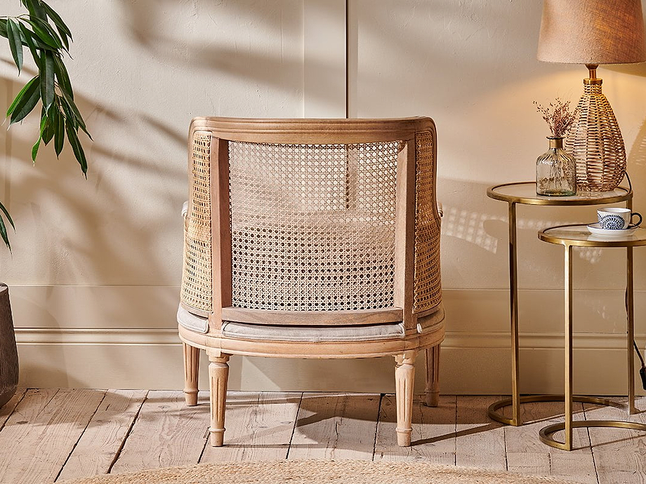 Kaziria Cane & Linen Armchair - Natural