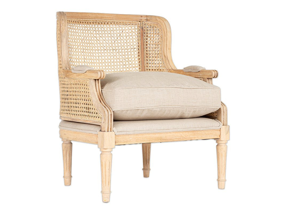Kaziria Cane & Linen Armchair - Natural
