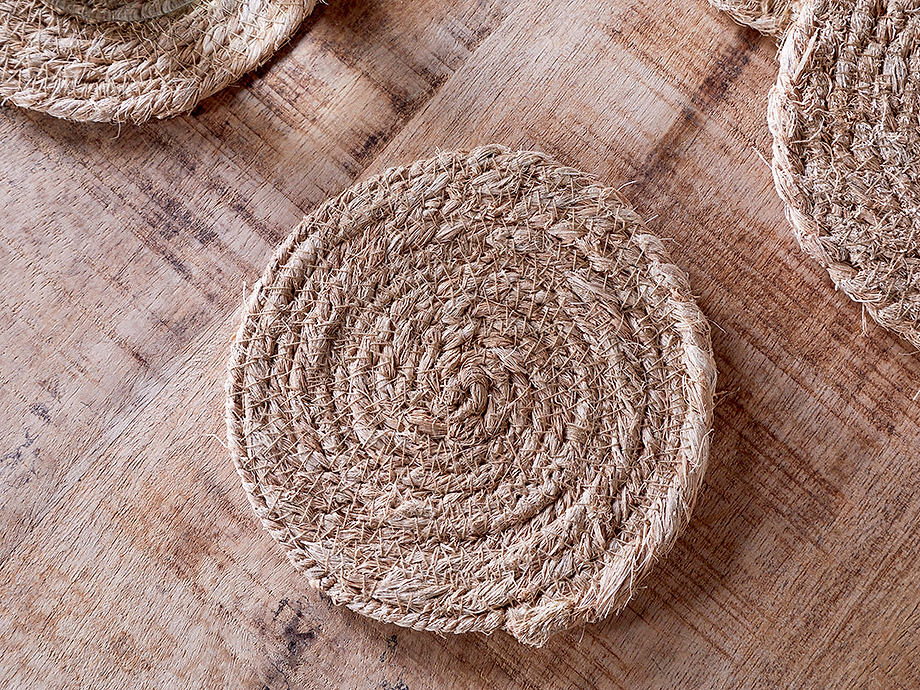 Keso Woven Coasters - Natural - (Set of 4)