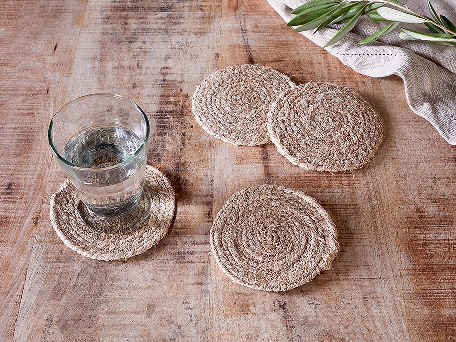 Keso Woven Coasters - Natural - (Set of 4)