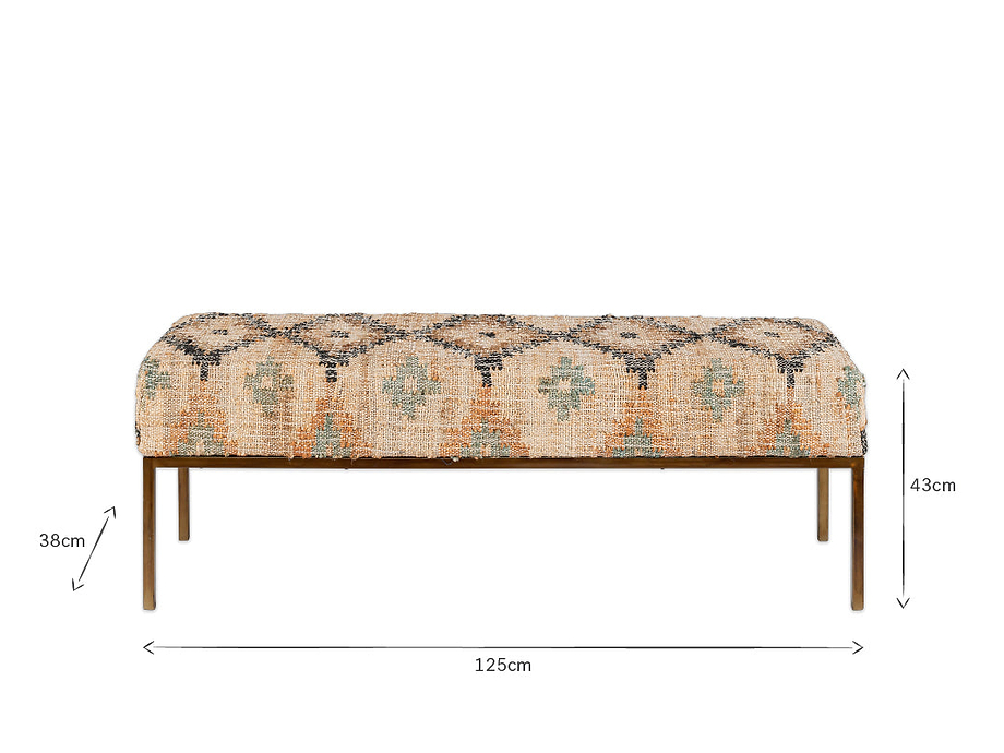 Kesu Kilim & Iron Bench